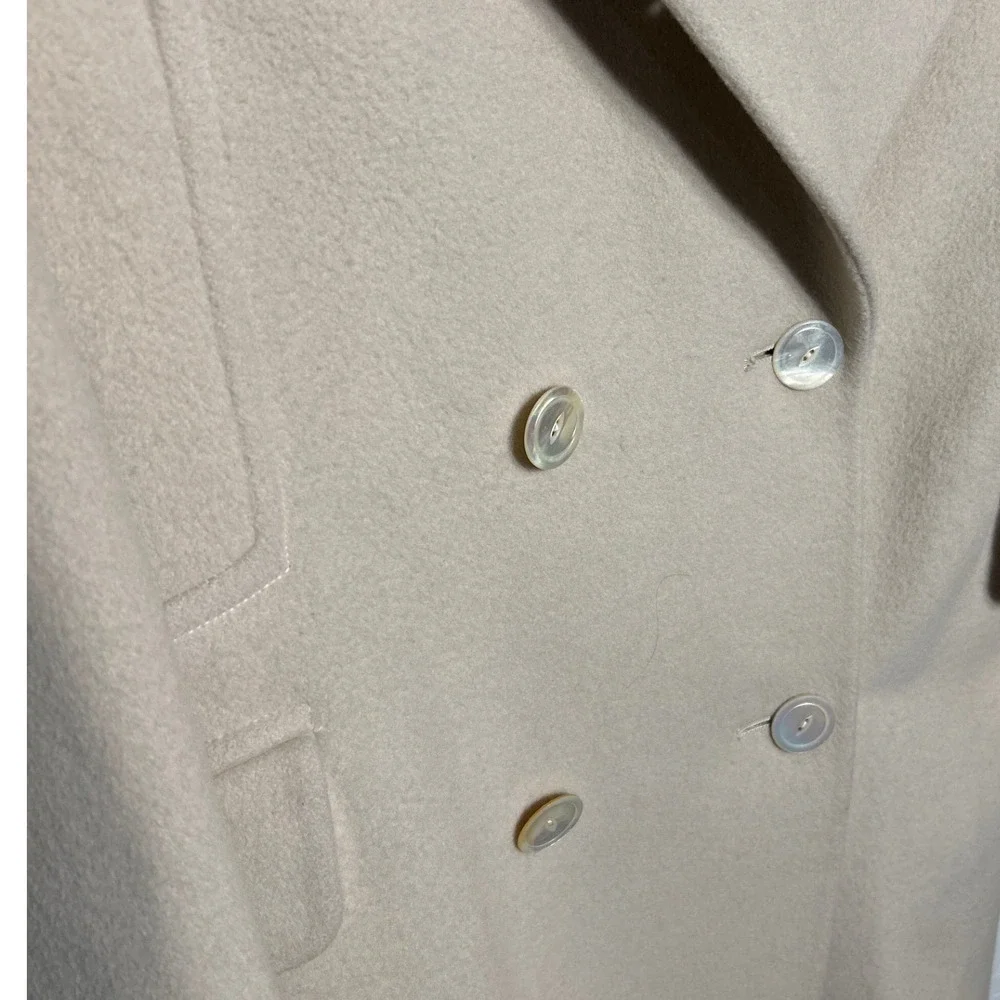 VTG Arnold Scaasi Merino Wool Coat Beige Women's VTG Size 12  (current Sz 8) EUC